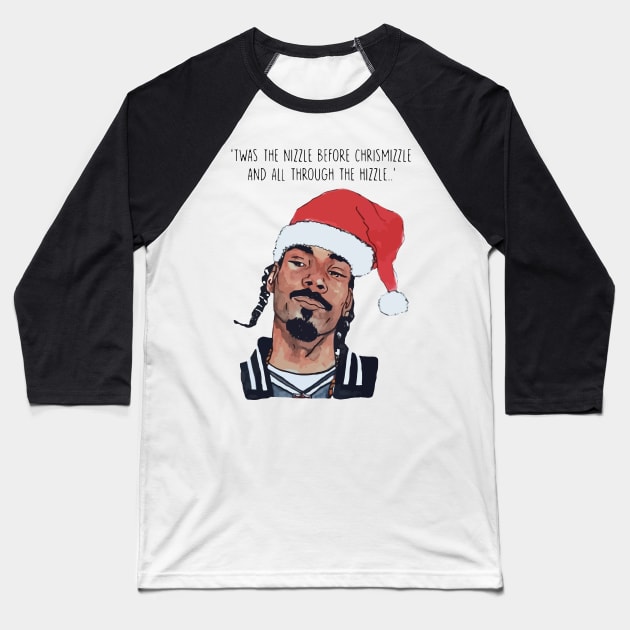 T'was the nizzle before Christmizzle Baseball T-Shirt by chjannet